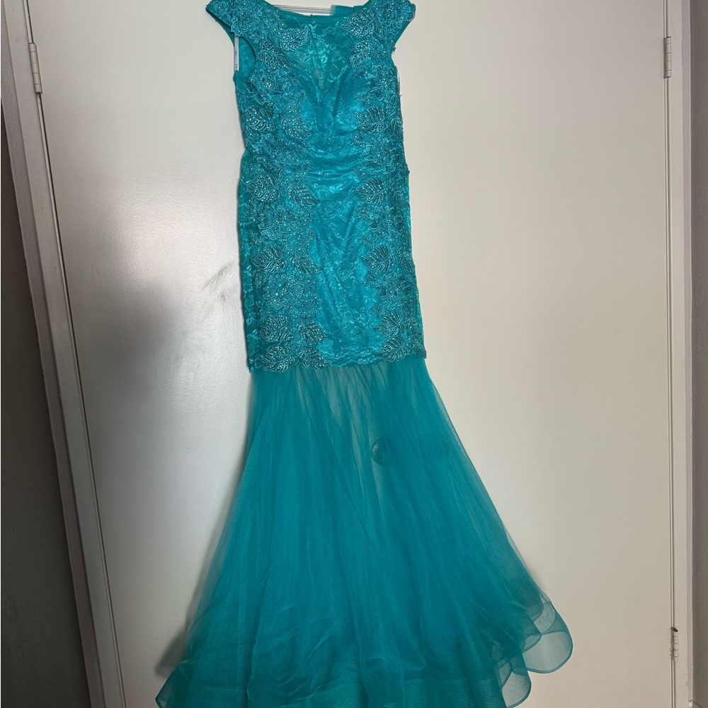 Black Label Teal Lace Dress